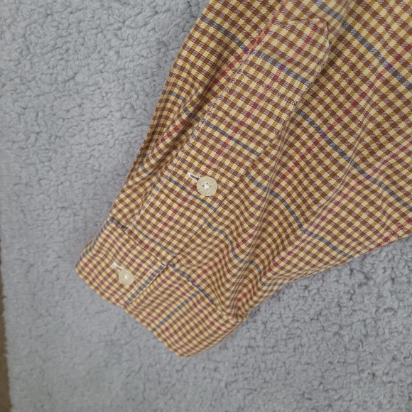 Ralph Lauren Shirt Men's Large Tilden Brown Golf Check Button-Down Long Sleeve - Picture 8 of 12